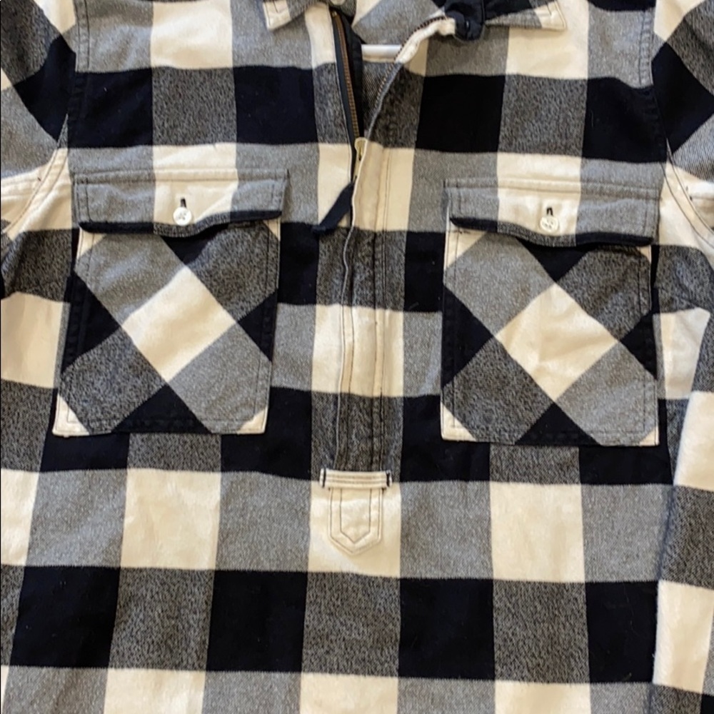 J Crew Buffalo Plaid 1/2 Zip Flannel Shirt EUC - Picture 13 of 16